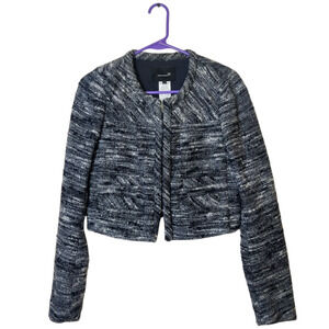 Isabel Marant Wool Alpaca Blend Gray Tweed Cropped Blazer Jacket Small Old Money